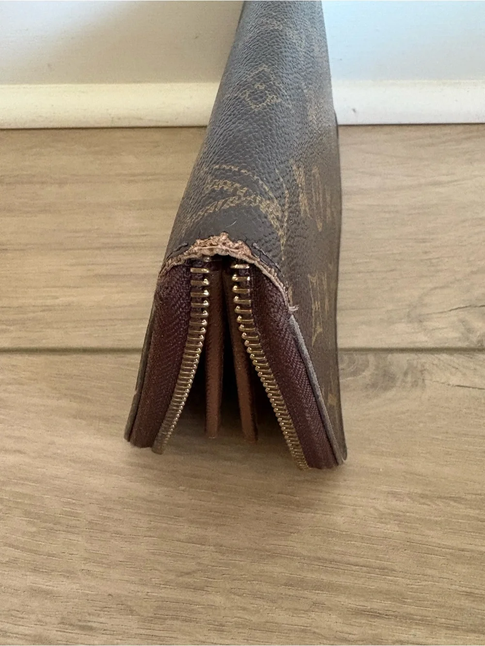 Louis Vuitton Monogram Canvas Zip Around Wallet in Brown